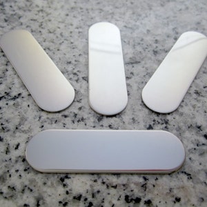 1/2&quot;x1 3/4&quot; (13MMx45MM) Round End Stamping Blanks, 22g Stainless Steel - AWESOME Silver Alternative RE04-14