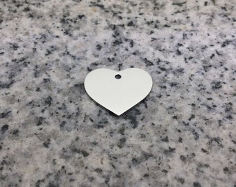 PREMIUM 3/4" x 5/8" (19mm x 16mm) Heart Stamping/Engraving Blank w/ Center Hole, 22g Stainless Steel - PH06-05MH