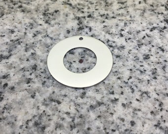 PREMIUM 1" (25mm) Round Washer Stamping/Engraving Blank w/ Hole, 22g Stainless Steel - Shiny Mirror finish on all surfaces! PRW08H