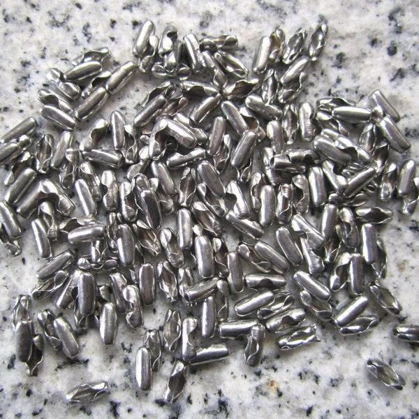 100 Stainless Steel 1.5MM, No. 0 Ball Chain Connectors BCC-0