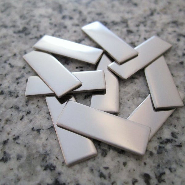 1/4"x3/4" (6MMx19MM) Rectangle Stamping Blanks, 22g Stainless Steel - AWESOME Silver Alternative RT02-06