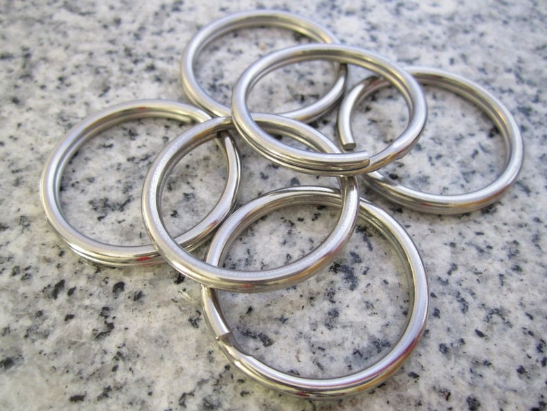 30mm Solid Stainless Steel Key Rings KRR-30 image 1