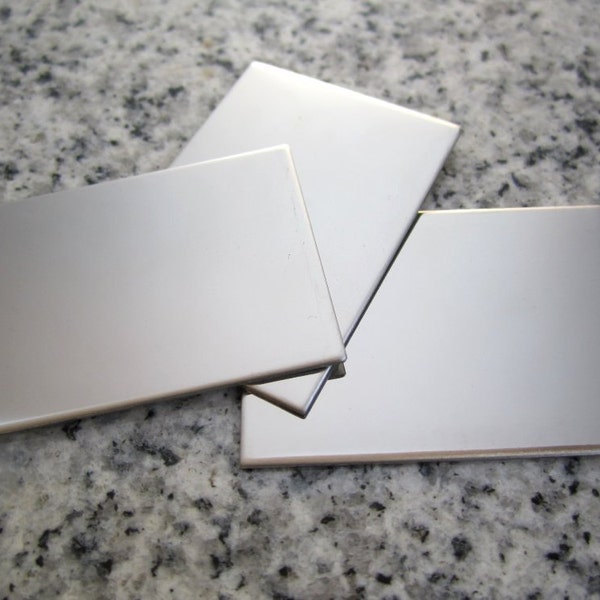 1"x1 1/2" (25MMx38MM) Rectangle Stamping Blanks, 22g Stainless Steel - AWESOME Silver Alternative RT08-12
