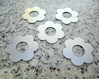 1" (25mm) 6 Petal Flower Washer Stamping Blanks, 22g Stainless Steel - AWESOME Silver Alternative FW08