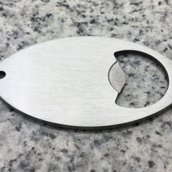 2 1/4'' x 1 1/4'' (58mm x 33mm) Football Bottle Opener Blank 1.8mm Thick w/ Hole - PERFECT size for keychain FBBO18-10H-1.8MM
