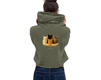 Women’s Crop Hoodie – Raw Hem, Fleece Blend, Dropped Shoulder, Casual Outfit