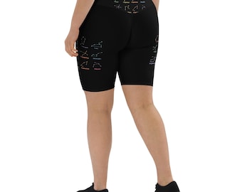 High-Waisted Biker Shorts: Zodiac Constellation Print, Comfort & Style