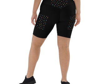 High-Waisted Biker Shorts: Recycled Polyester Blend, Phone Pocket