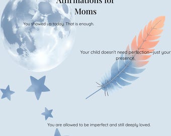 Mom Self Care Affirmation Cards Printable – Gentle Bedtime Notes for Guilt & Overwhelm