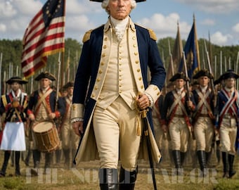 George Washington Unabhängigkeitskriegsuniform - kolonialer Militärmantel aus dem 18