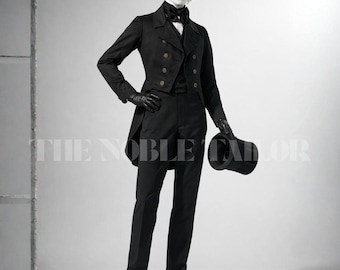 Italian Wool Victorian Tailcoat 1830s | Men’s Classic Formal Dress Coat | Period Clothing | Cosplay