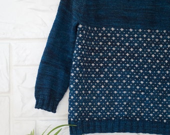 Knitting pattern for the SNOWFALL SWEATER