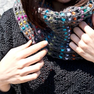 Knitting Pattern for Easy Dunkelbunt Cowl image 3