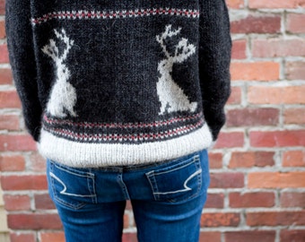 Knitting Pattern for the Jackalope - cowichan style sweater / cardigan