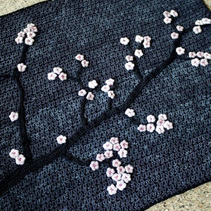 CROCHET PATTERN for Cherry Blossom Throw image 5