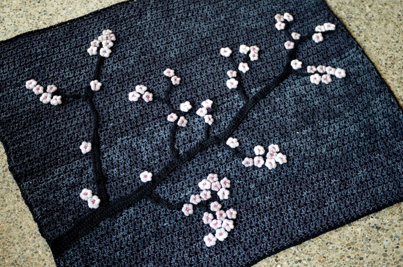 CROCHET PATTERN for Cherry Blossom Throw image 5