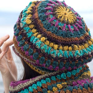 CROCHET PATTERN for Mandala Hat and Cowl Set image 1