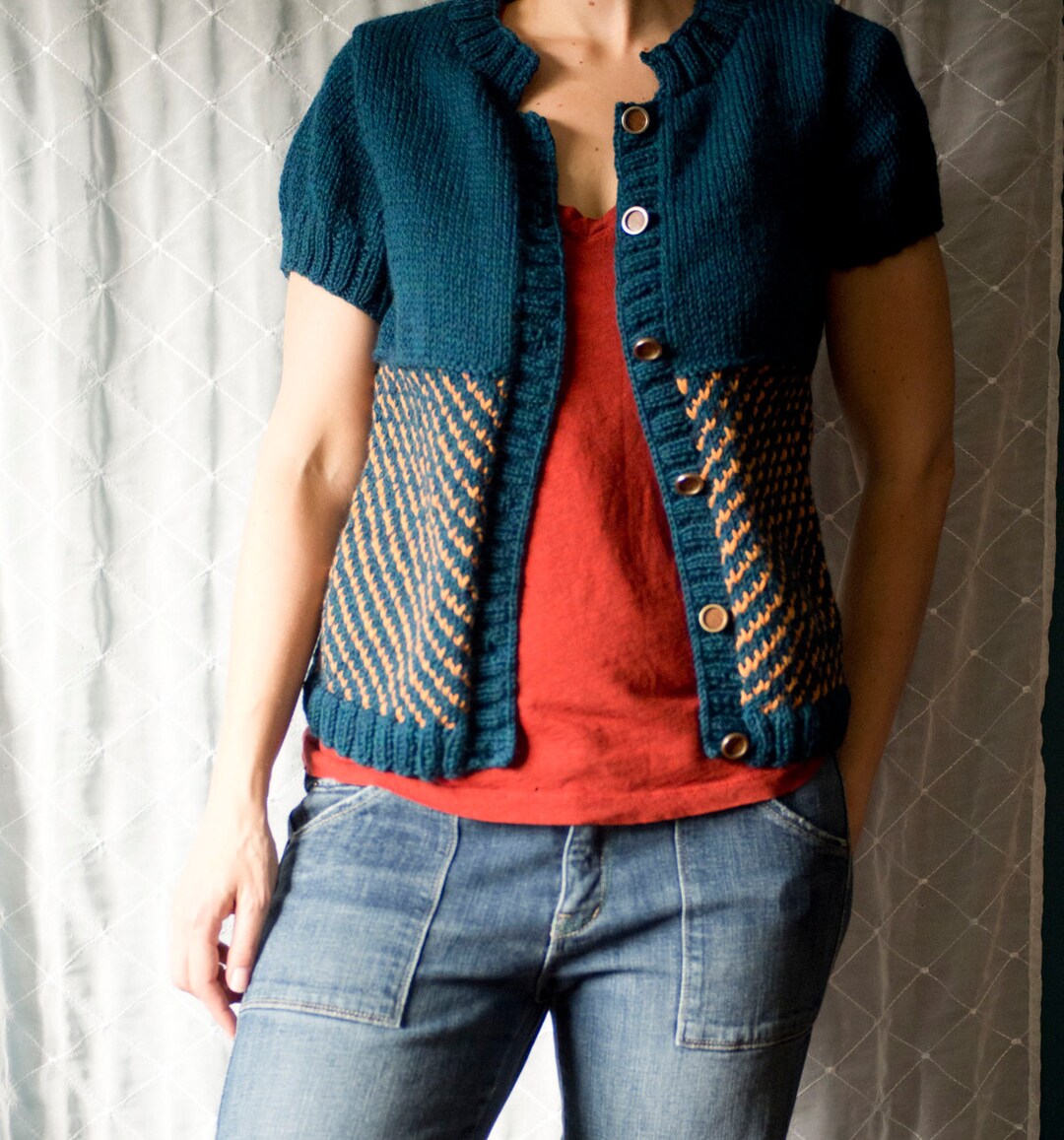 Knitting Pattern — Vintage Cottage Cardigan, Women's Open-front ...