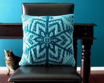 Knitting Pattern for Snowflake Pillow Cover