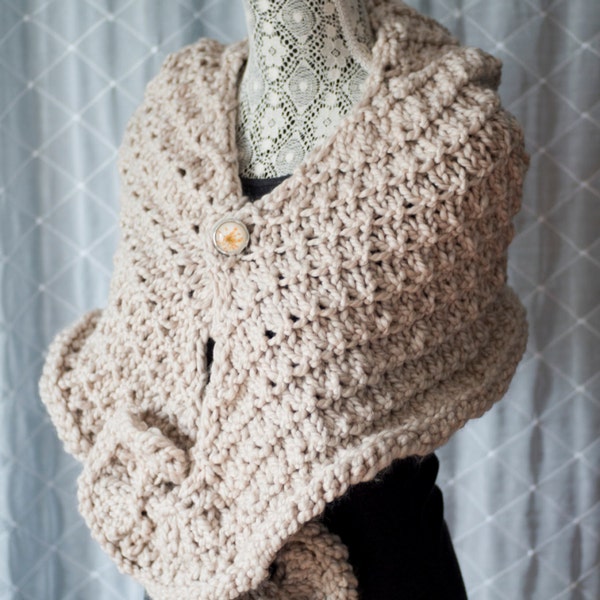 Yeti - Knitting Pattern for Hooded Wrap & Mitten Set