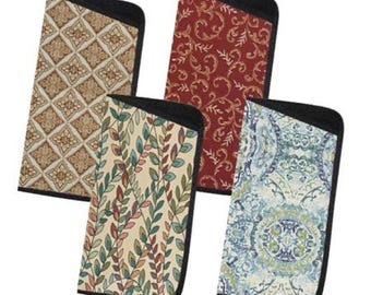 Garden Design Fabric Eyeglasses Case – Soft Padded Slip-In Glasses Sleeve, Lightweight Protective Eyewear Pouch