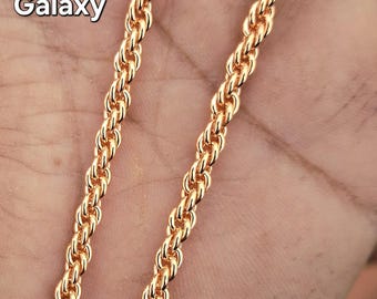 Solid Copper Chain Necklace, Handicrafted Copper Rope Bracelet, Rose Gold Tamba Chains
