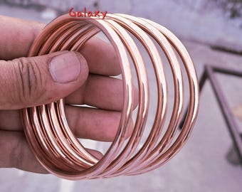 Solid Copper Bangle Bracelet– A Set of 5 Bangles. Gift For Mom