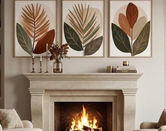 Boho Farn Baum Kunst Set | Erdfarben Drucke (Digital Download)