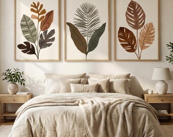 Boho Farn Baum Kunst Set | Erdfarben Drucke (Digital Download)