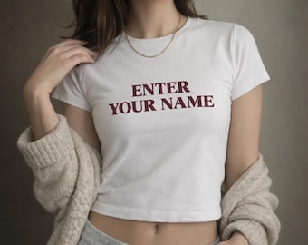 Personalized Tarantino Font Tee, Custom Film Lover Shirt, Aesthetic Minimalist Name Shirt, Movie Buff Birthday Gift, Custom Text Baby Tee