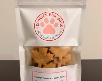 Canadian Bacon and Maple Syrup Dog Treats | Handmade All Natural Dog Treats | Healthy Dog Snacks | 4 oz Bag