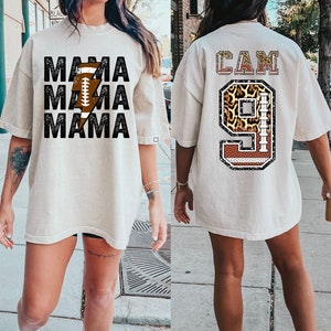 Custom Football Mom Shirt, Football Mom Tee, Football Mama Shirt, Game day shirt football season, Sport Mom Tee, personalized jersey number