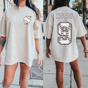 Custom Baseball Mom Shirt, Baseball Name and Number Shirt, Game Day Shirt, Baseball Mama Shirt, Mom Baseball Tee, Mama Baseball Tee