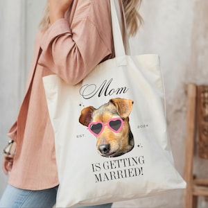 Funny Custom Bride's Dog Bachelorette Tote Bag - Bridesmaid Favors, Bachelorette Party Favors, Personalized Bachelorette bag, The Bach Club