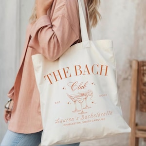 Personalized Bridesmaid Bag - Custom Canvas Tote Bag, Bridesmaid Gift Bags, Bridal Party Bag, Travel Beach Bag, Bachelorette Party Favor Bag