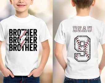 Custom Baseball Brother Shirt, Little Kid Brother Baseball, Big Brother Baseball Shirt, Toddler Boy Baseball Sibling Tee, Baseball Bro Shirt