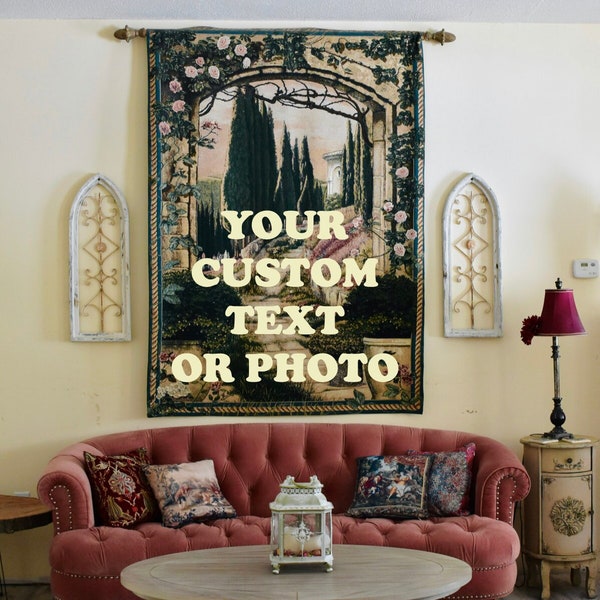 Personalized Photo Tapestry - Custom Wall Hanging, Unique Wedding Backdrop, Customized Room Decor, Photo Tapestries, Customizable Wall Art