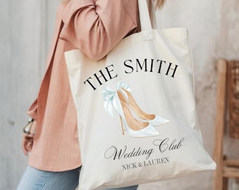 Custom Wedding Welcome Tote Bag - Bachelorette Gift for Destination Wedding favors, gift bag bridal party, Bach Party favors for Bridesmaid