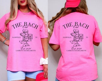 Bachelorette Party Shirts, The Bach Club Bachelorette Shirts, Custom Bachelorette Tees, Personalized Luxury Bachelorette, Social Club Bach