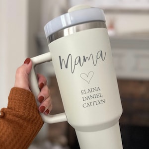 40oz Personalized Mom Tumbler - Mama Tumbler with Kid Names, Laser Engraved Mom Gift, New Mom Mama Gift, best selling items for mother's day