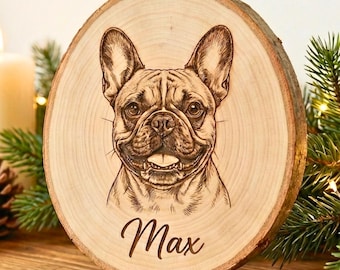 Pet Memorial Wood Plaque - Personalized Dog Photo Engraved Live Edge Tribute Custom Remembrance Gift