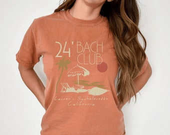 Bachelorette Party Shirts, The Bach Club Bachelorette Shirts, Custom Location Bachelorette Favors, Personalized Beach Bachelorette Tees