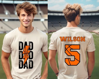 Custom Basketball Dad Shirt, Dad Basketball Tee, Sports Dad Shirt for Him, Father Basketball Gift from Kids, Game Day Mens Basketball Shirt