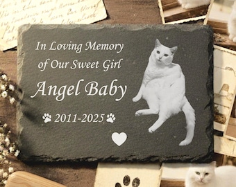Personalized Pet Memorial Stone with Name – Custom Engraved Dog or Cat Grave Marker, Garden Remembrance Gift Outdoor Plaque
