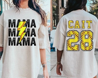 Custom Softball Mom Shirt, Mom Softball Tee, Softball Top for Mom, Softball Season Shirt, Sports Mom Tee, Softball Game Shirt