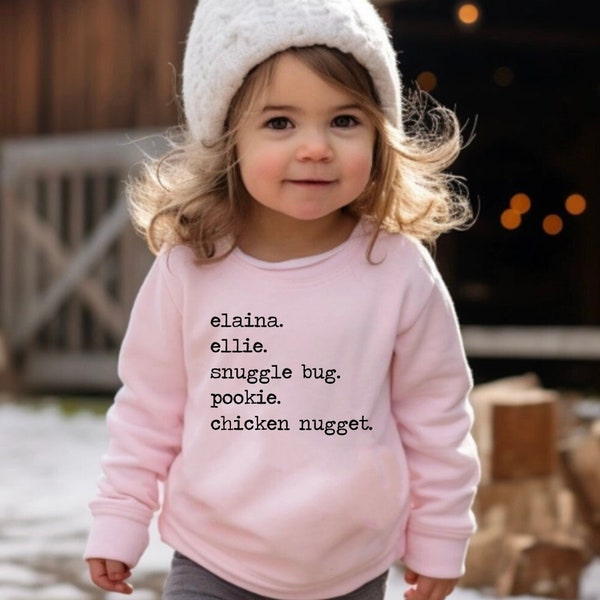 Custom Name Kids Sweatshirt- Personalized Toddler Gift, Boys & Girls Nickname Shirt, Baby Name Tees, Gift for Kids, Toddler Sweatshirt