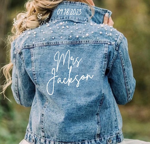 Denim Jacket Oversize Tattoo Monogram with Crystals