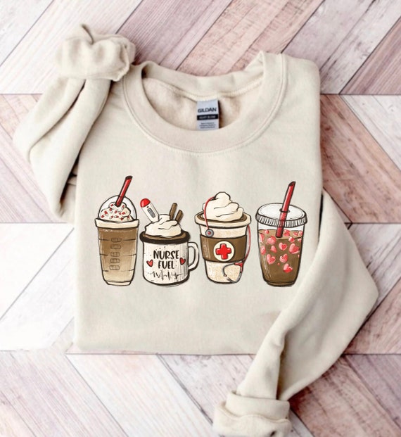 Nurse Sweatshirt Coffee Lover Nurse Shirt New Nurse Gift | Etsy