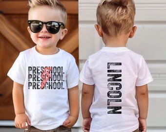 Personalized Back to School Shirt - Custom Kids Name Tee, Kindergarten Shirt, Preschool Outfit, Cute School Clothing for 1st day of school