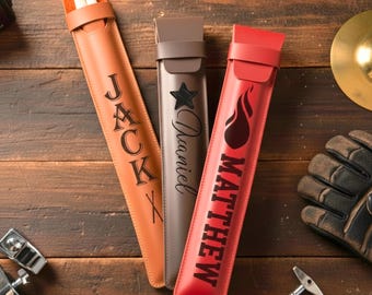 Custom Drum Stick Bag - Leather Drumstick Holder Personalized Drumstick Case Storage Organizer Drummer gift for men